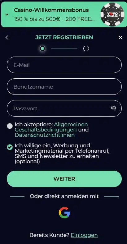 Bonus Aktivierung