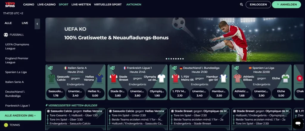 Sportwetten Bereich